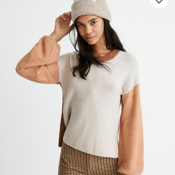 MAdewell Colorblock Payton Pullover Sweater in Coziest Yarn Style AD040 Size XL - Picture 1 of 10